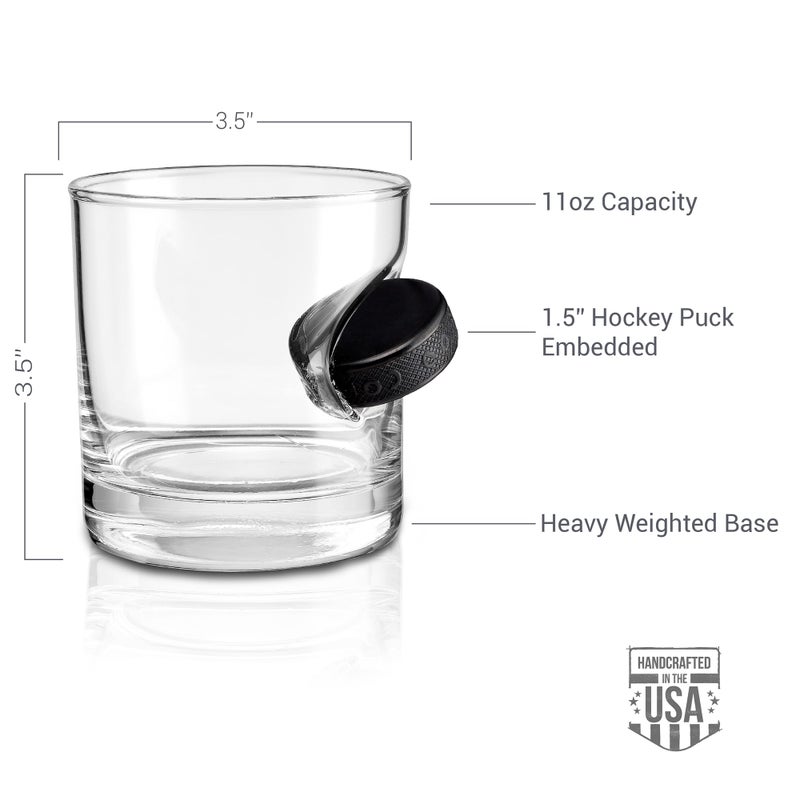 BenShot Hockey Puck Rocks Glass - 11oz | Made in the USA - Image 3